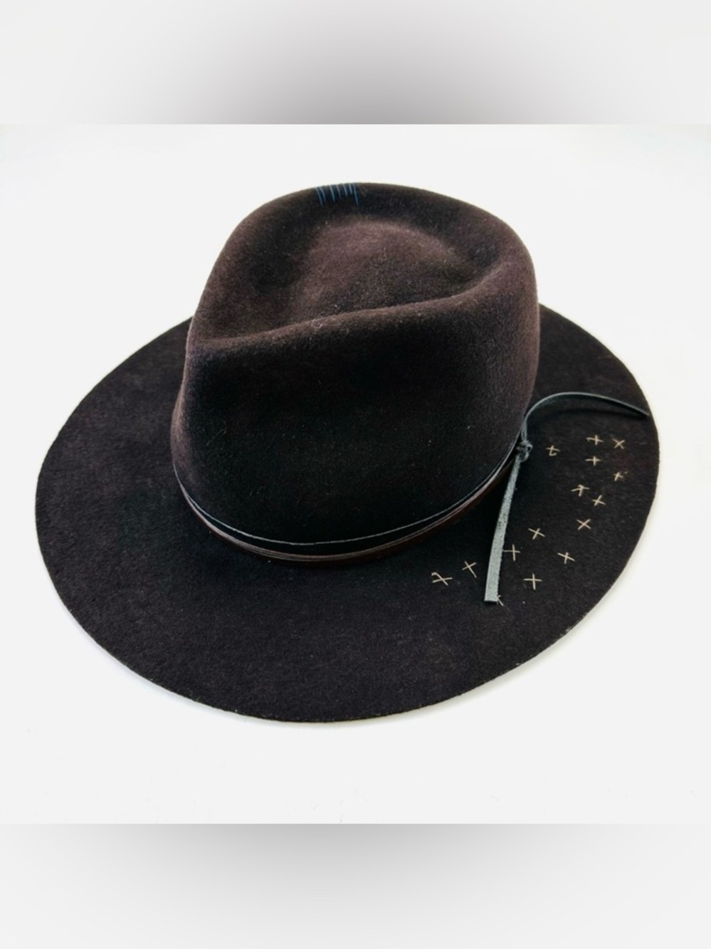 Blackburn & Raymond brown wool felt hat womens Large Festival Western